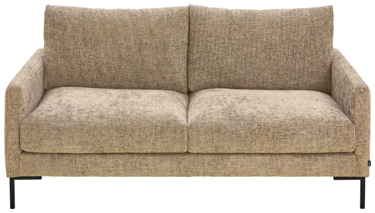 2,5-SITZER in Webstoff Taupe  - Taupe/Schwarz, KONVENTIONELL, Textil/Metall (176/78/90cm) - Hom`in