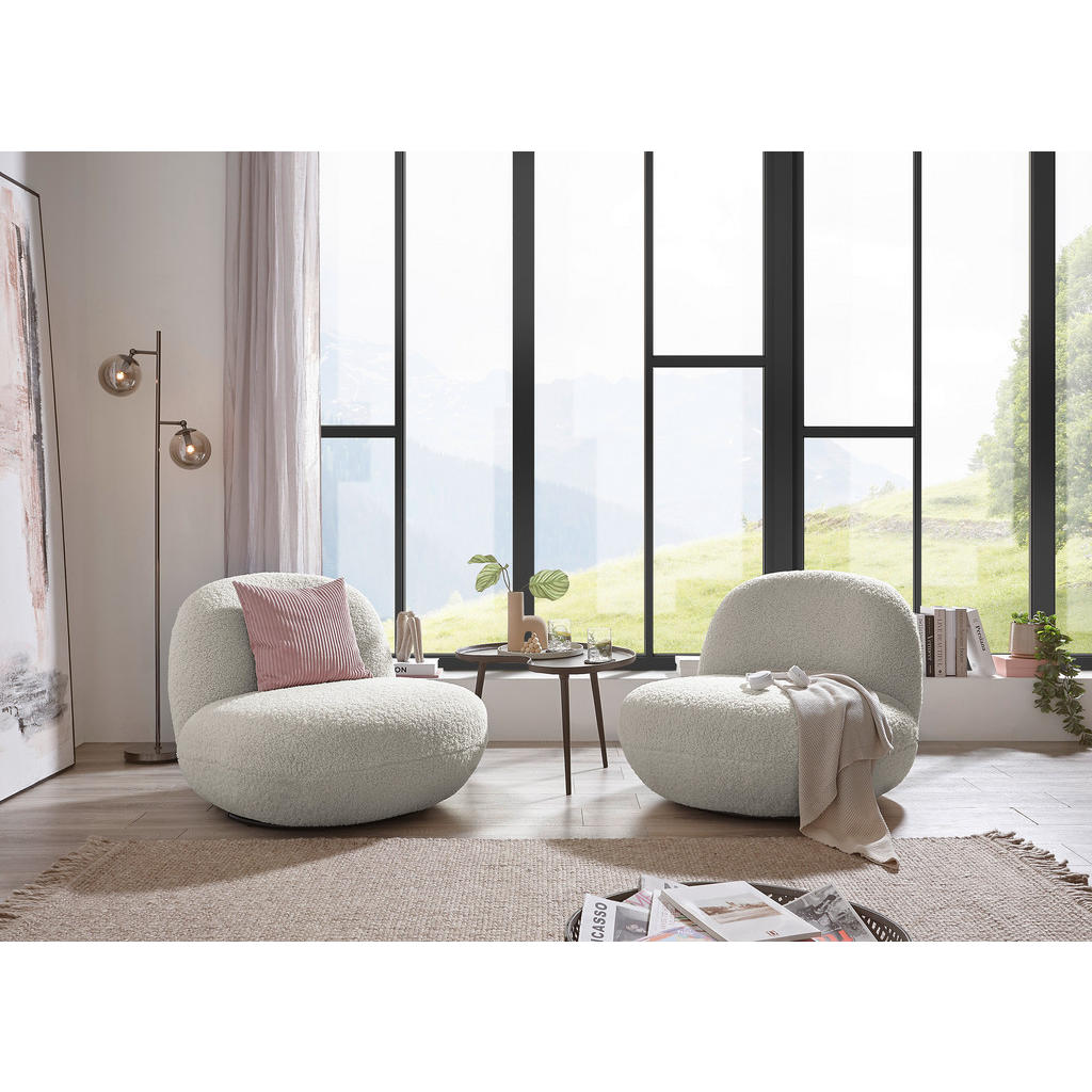 Thumbnail - Mid.you Sessel, Creme, Textil, 85x70x99 cm, Made in EU, Sitzfläche 360° drehbar, Wohnzimmer, Sessel, Sonstige Sessel