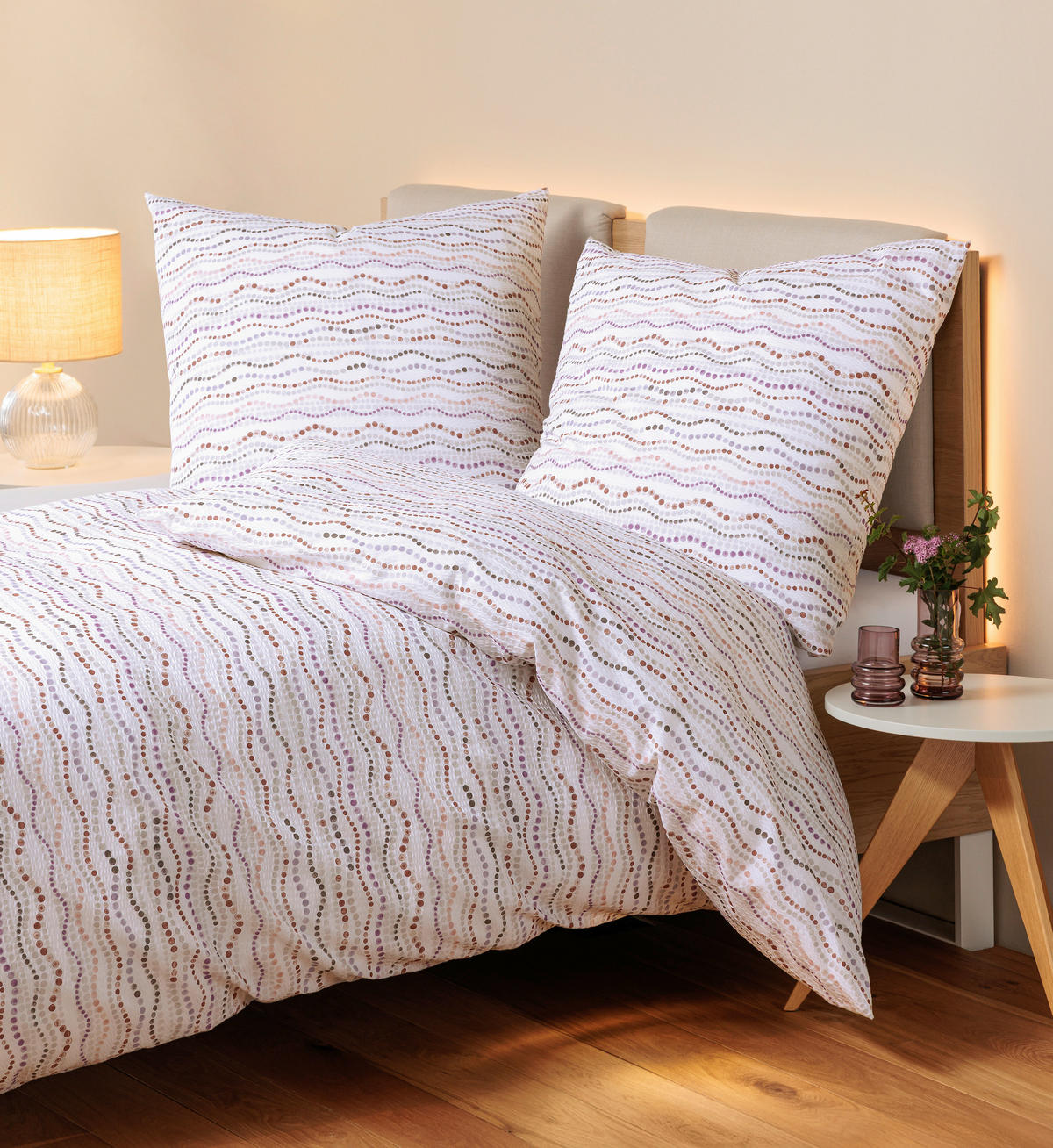 POSTELJNINA 135/200 cm mečkanka barve gozdnih sadežev  - barve gozdnih sadežev, Konvencionalno, tekstil (135/200cm) - Janine