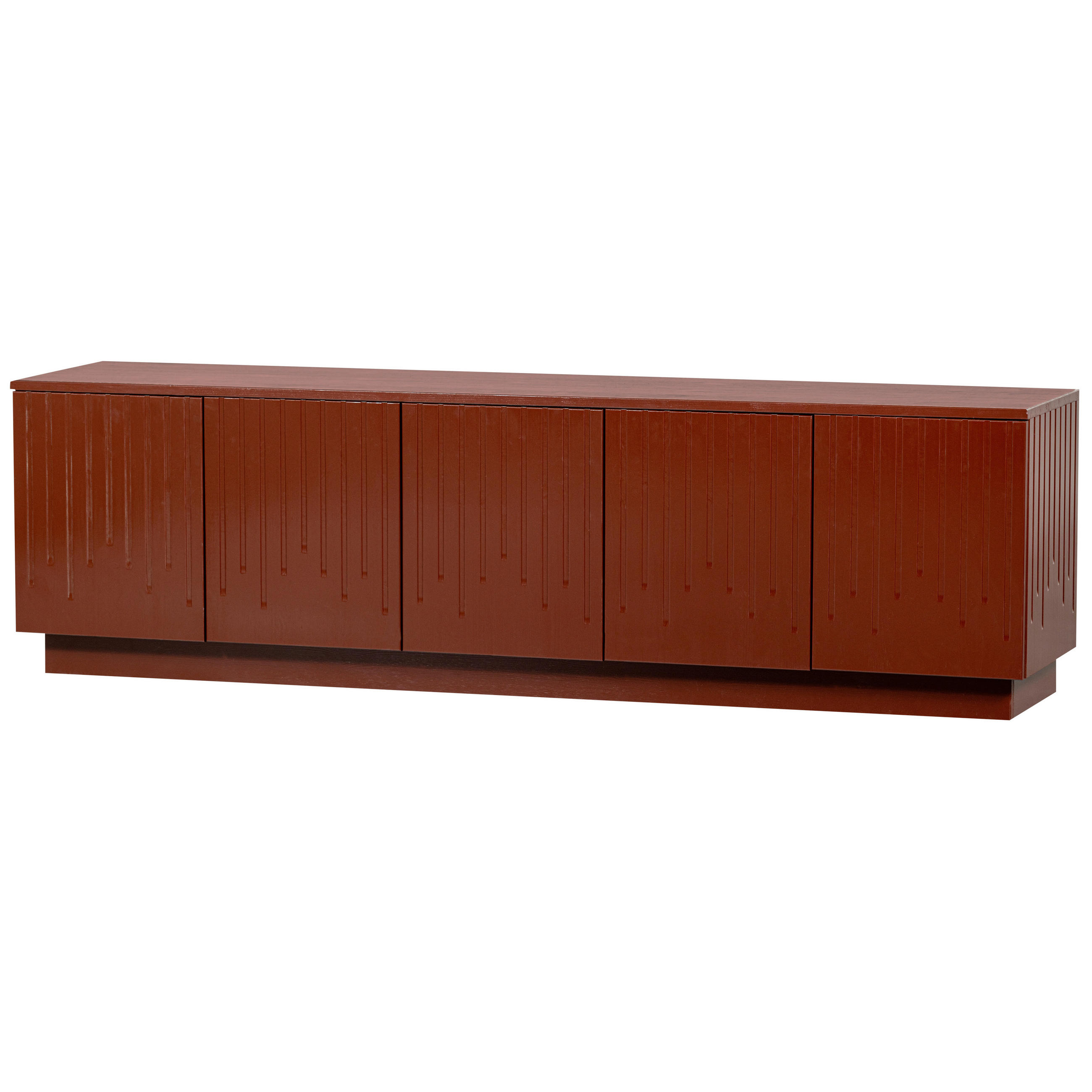 LOWBOARD Pencil  in 180/52/40 cm  - Dunkelrot, Design, Holz (180/52/40cm) - Livetastic
