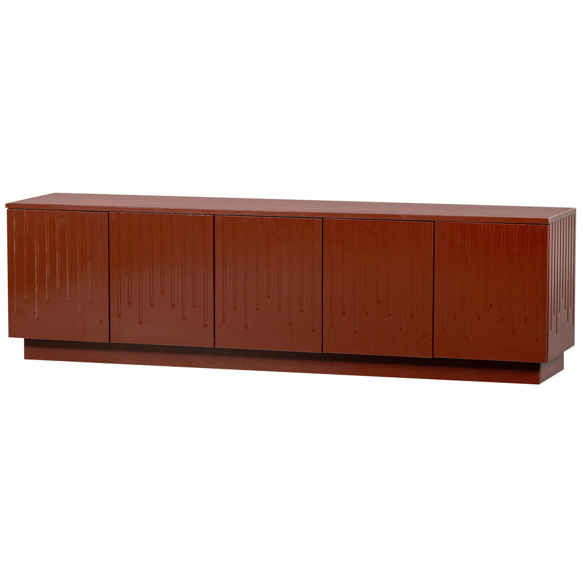 LOWBOARD Pencil  in 180/52/40 cm  - Dunkelrot, Design, Holz (180/52/40cm) - Livetastic
