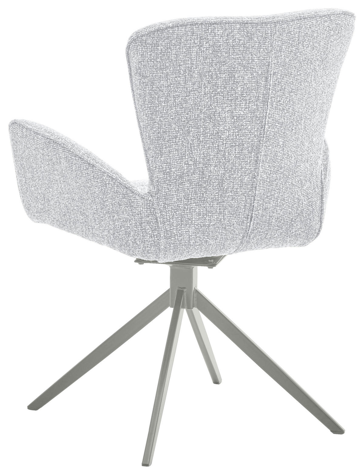 ARMLEHNSTUHL  in Eisen Jacquard, Flachgewebe  - Hellgrau/Grau, Design, Textil/Metall (63/92/63cm) - Valdera