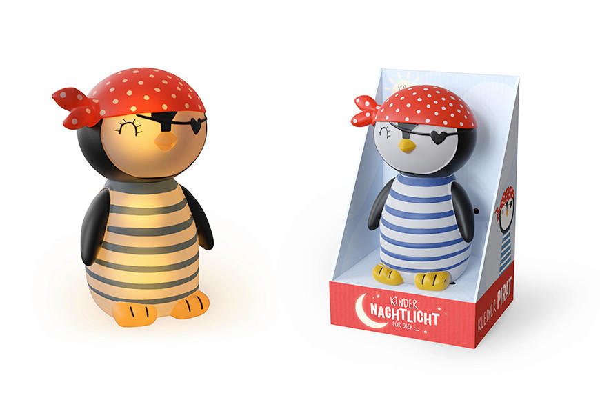 KINDER-NACHTLICHT 8,2/12/7,7 cm   - Blau/Schwarz, Basics, Kunststoff (8,2/12/7,7cm)