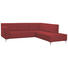 Ecksofa Echtleder - Chromfarben/Dunkelrot, Design, Leder/Metall (244/224cm) - Xora