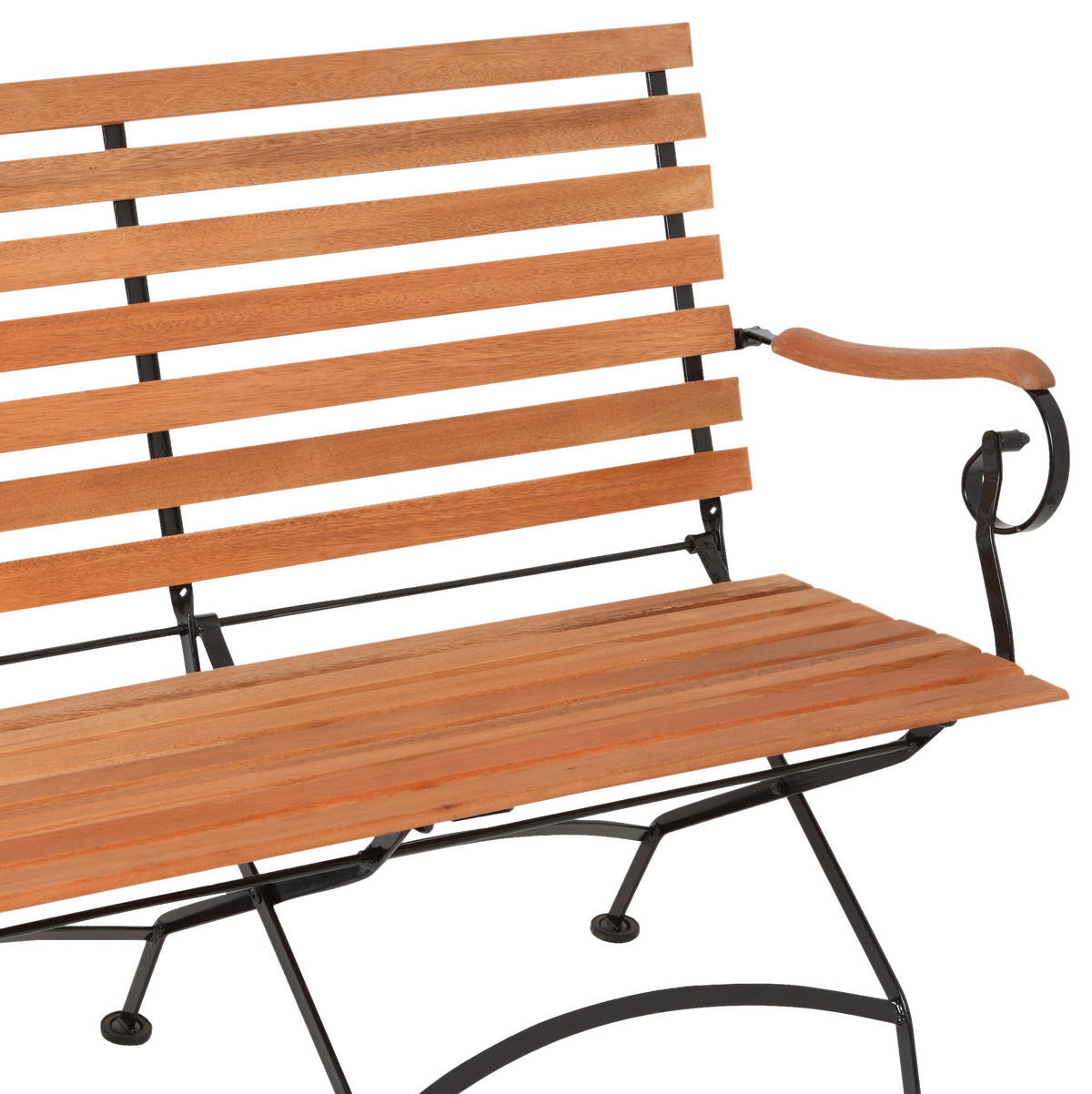 GARTENBANK 125/58/85 cm Eukalyptusholz  Stahl  - Naturfarben, ROMANTIK / LANDHAUS, Holz/Metall (125/58/85cm) - Gardenson