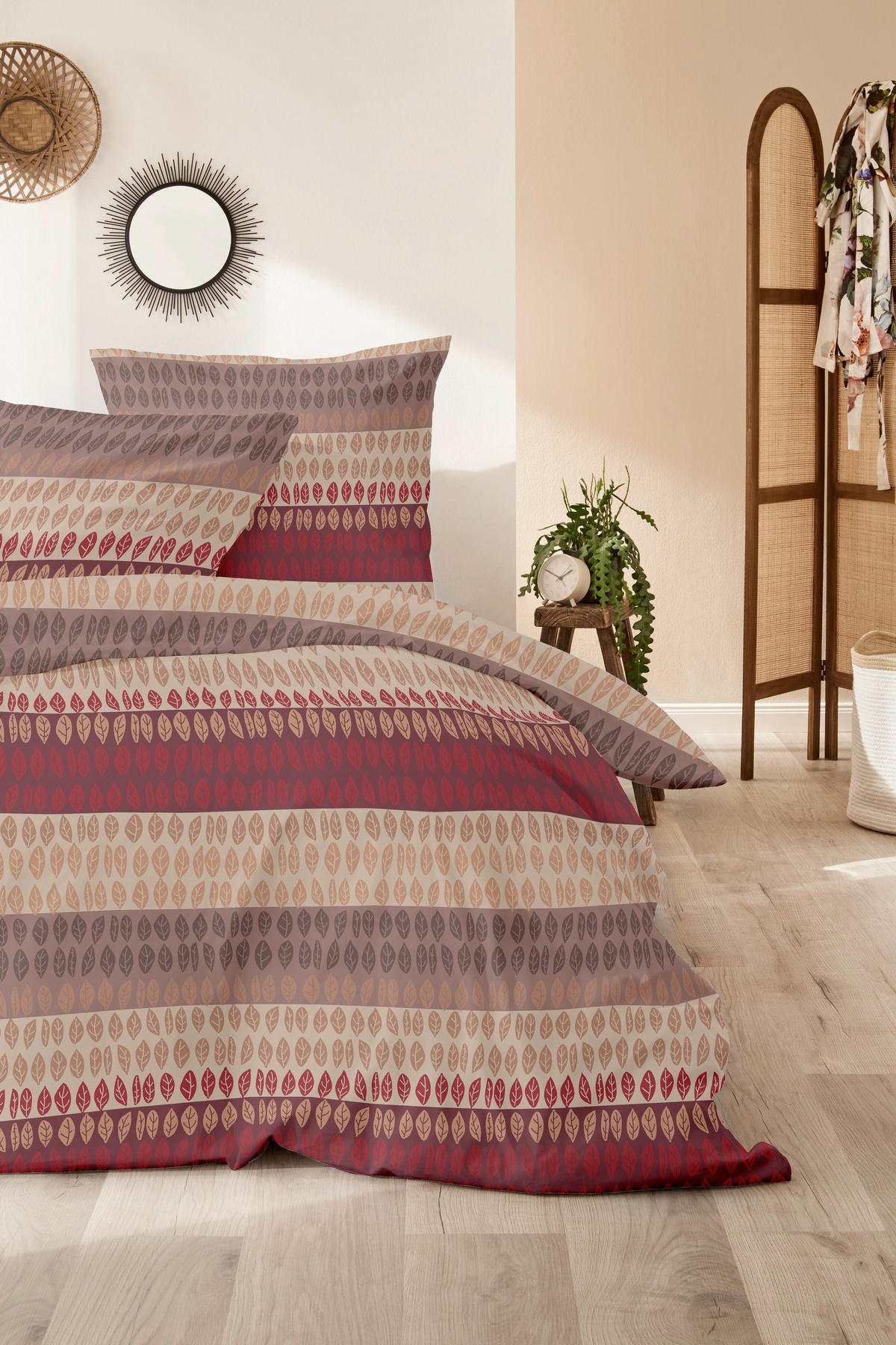 BETTWÄSCHE 2-teilig 135/200 cm  - Bordeaux, Design, Textil (135/200cm)