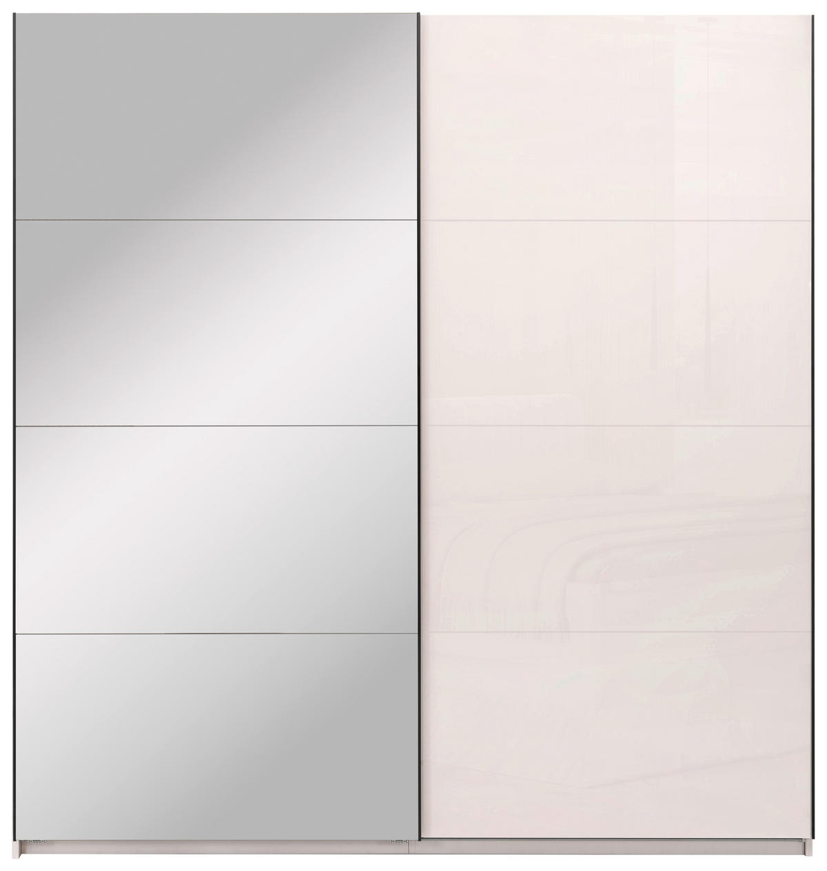 SCHIEBETÜRENSCHRANK 200/210/62 cm 2-türig Kaschmir  - Kaschmir/Schwarz, MODERN, Holzwerkstoff/Metall (200/210/62cm) - MID.YOU