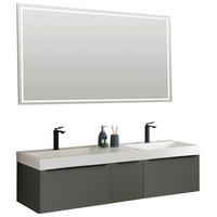 BADEZIMMER 3-teilig  in 152 cm  - Schwarz/Weiß, Basics, Keramik/Holzwerkstoff (152cm) - Schöner Wohnen
