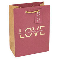 GESCHENKTASCHE  - Dunkelrot, Basics, Papier (17/22.5/9.2cm)