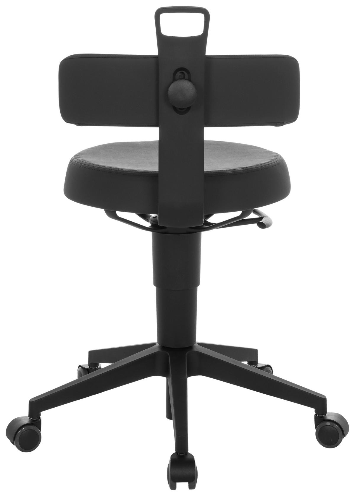 KONTORSPALL  svart  - svart, Basics, läder/plast (40/74-86/46cm) - MID.YOU