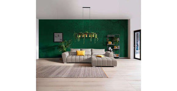ECKSOFA  in Webstoff Beige  304/218 cm  - Beige/Silberfarben, MODERN, Kunststoff/Textil (304/218cm) - Carryhome