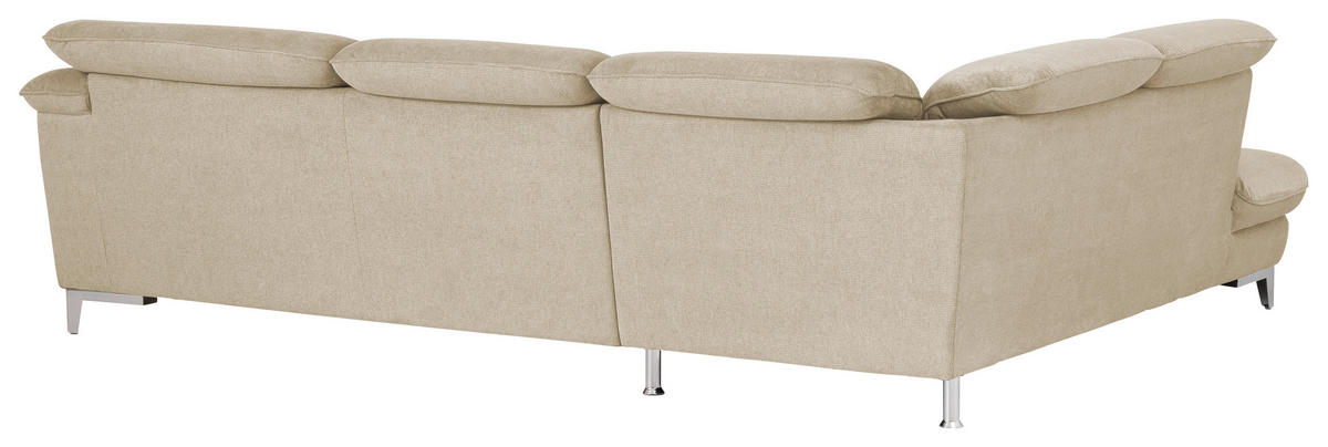 ECKSOFA in Chenille Beige  - Chromfarben/Beige, Design, Textil/Metall (232/293cm) - Livetastic