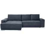ECKSOFA inkl. Funktionen  in Flachgewebe Anthrazit  195/293 cm  - Anthrazit/Silberfarben, Design, Holz/Textil (195/293cm) - Cantus