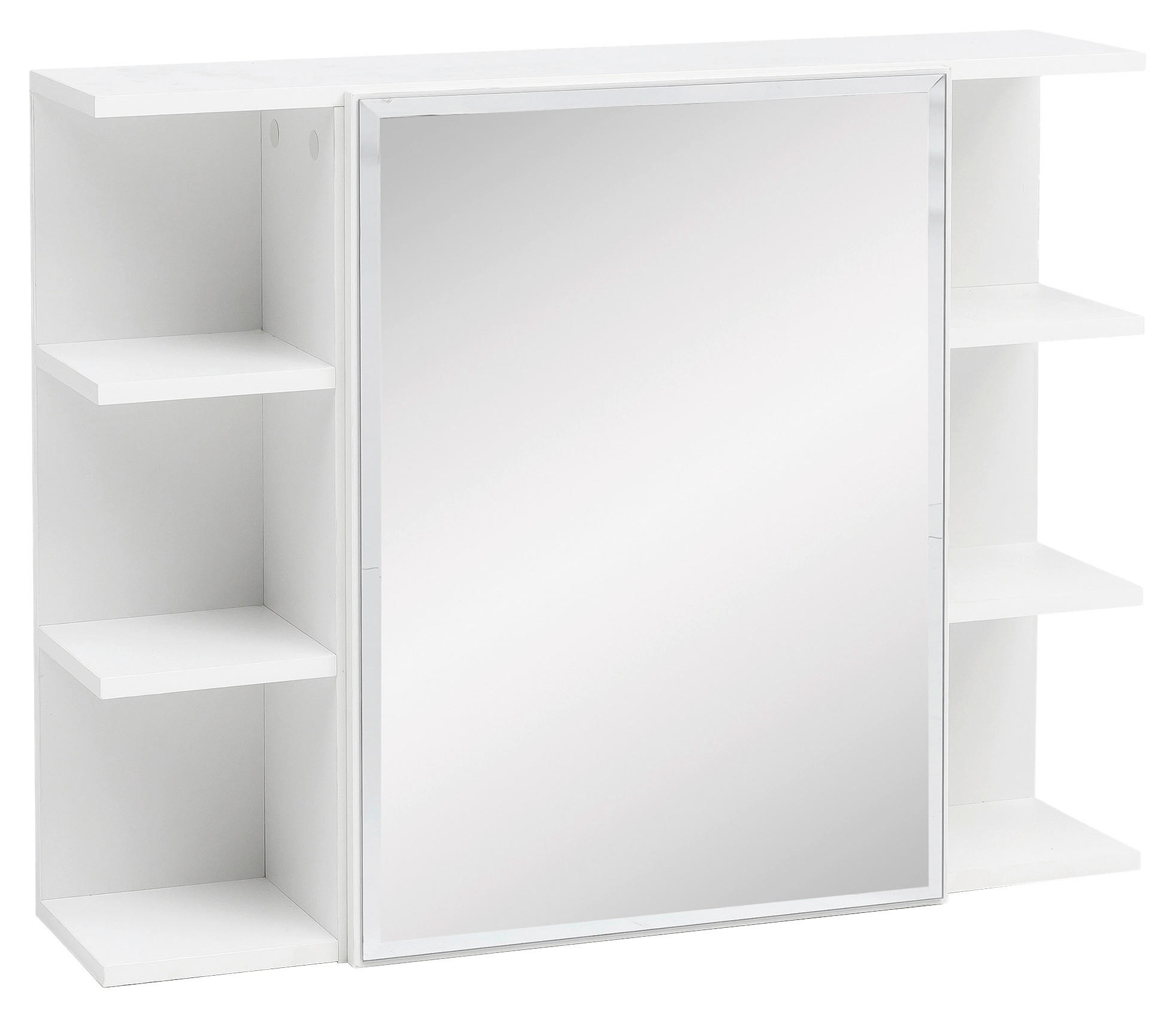 TÜKRÖS SZEKRÉNY 80/64,5/20 cm  - fehér, Konventionell, faalapú anyag/Üveg (80/64,5/20cm) - MID.YOU