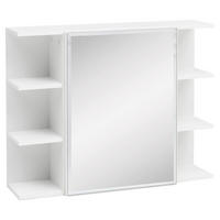 OMARA Z OGLEDALOM 80/64,5/20 cm  - bela, Konvencionalno, steklo/leseni material (80/64,5/20cm) - MID.YOU