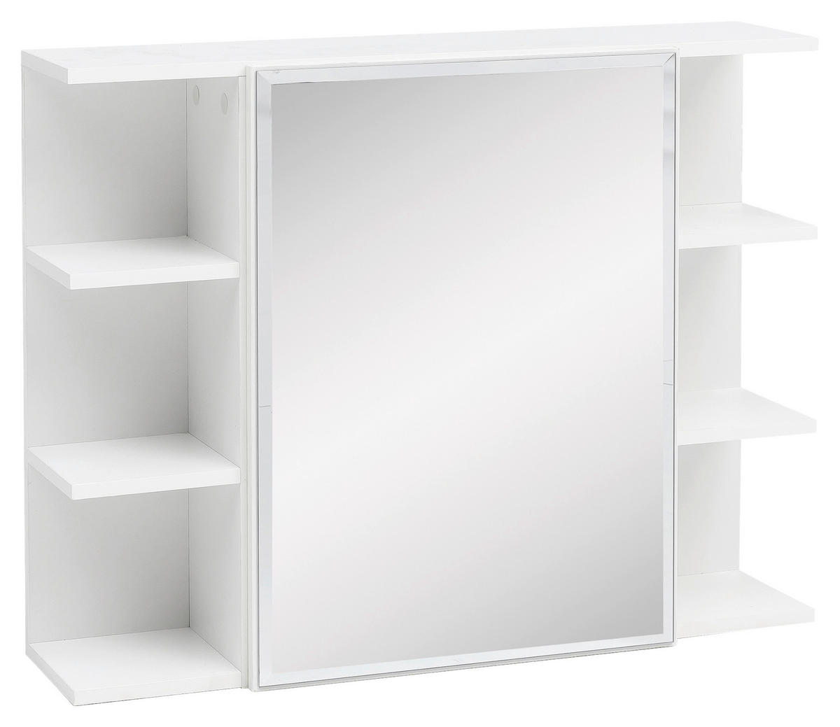 OMARA Z OGLEDALOM 80/64,5/20 cm  - bela, Konvencionalno, steklo/leseni material (80/64,5/20cm) - MID.YOU
