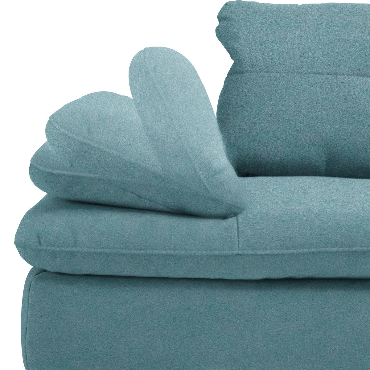 ECKSOFA in Flachgewebe Hellblau  344/271 cm  - Schwarz/Hellblau, Design, Textil/Metall (344/271cm) - Chilliano