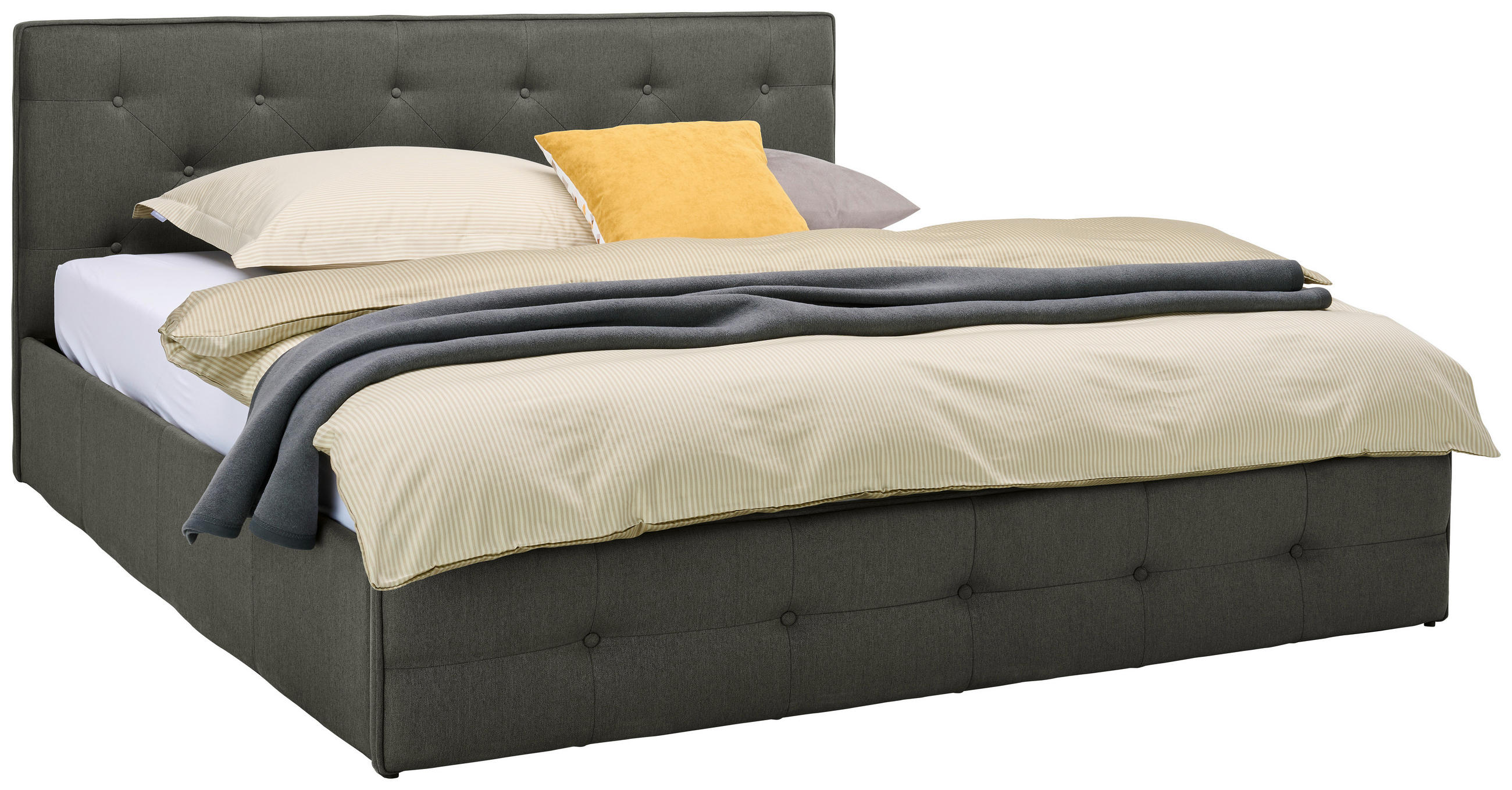 TAPECIRANI KREVET    180/200 cm  - tamno siva, Moderno, drvo/tekstil (180/200cm) - Carryhome