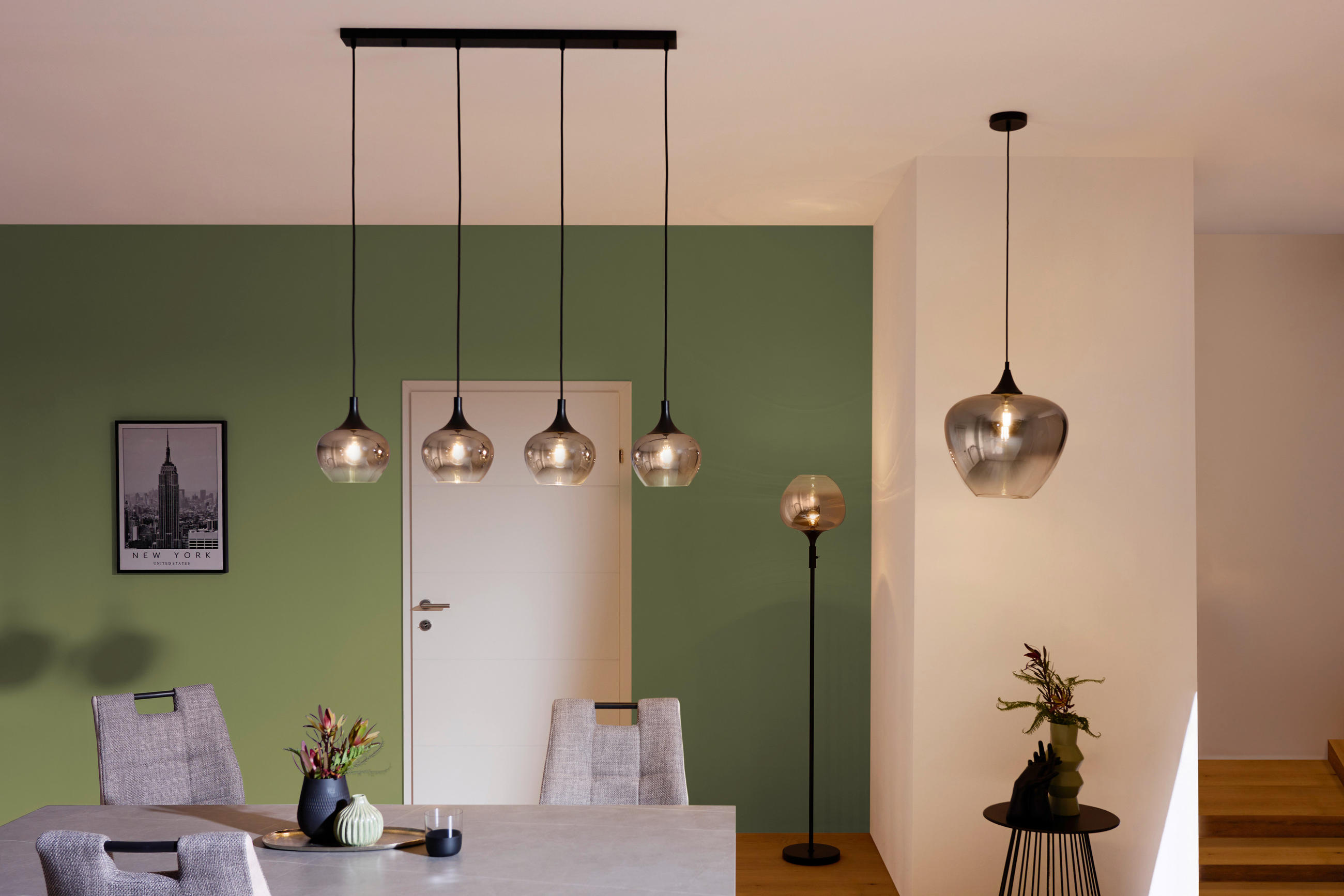 Thumbnail - Globo Stehleuchte, Schwarz, Glas, 25x150x39 cm, Fußschalter, Lampen & Leuchten, Innenbeleuchtung, Stehlampen, Stehlampen