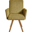 ARMLEHNSTUHL  in Chenille  - Eichefarben/Gelb, Design, Holz/Textil (56/92/60cm) - Dieter Knoll