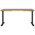 SCHREIBTISCH 160/80/72-118 cm  in Schwarz, Eichefarben, Braun  - Eichefarben/Schwarz, MODERN, Holzwerkstoff/Metall (160/80/72-118cm) - Novel