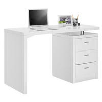 SCHREIBTISCH 120/55/75 cm  in Weiss, Chromfarben  - Chromfarben/Weiss, Design, Holzwerkstoff/Metall (120/55/75cm) - Hom`in