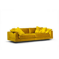 3-SITS SOFFA i sammet gul  - gul, Klassisk, trä/textil (284/81/120cm) - Novel
