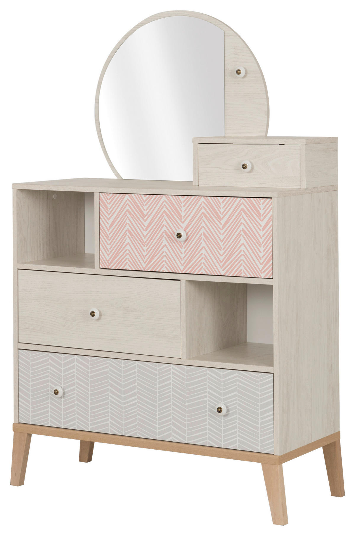 SCHMINKTISCHAUFSATZ Kastanienfarben  - Kastanienfarben/Weiß, MODERN, Keramik/Holzwerkstoff (89/55/23cm) - MID.YOU