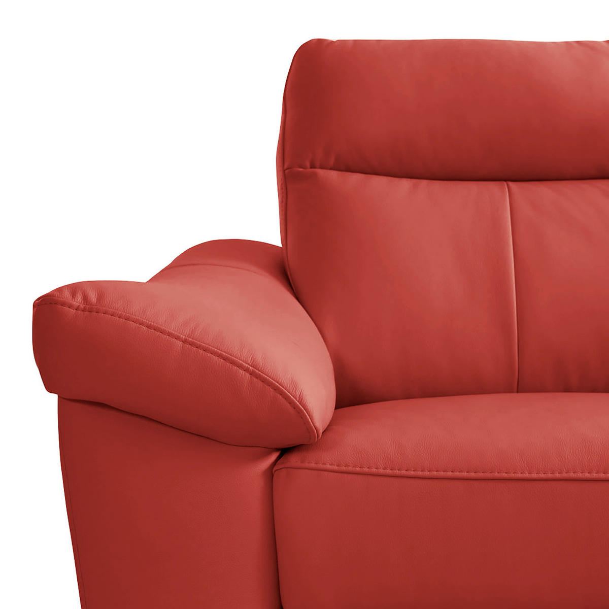 ECKSOFA Rot Echtleder Lederlook  - Chromfarben/Rot, Design, Leder/Textil (242/194cm) - Livetastic