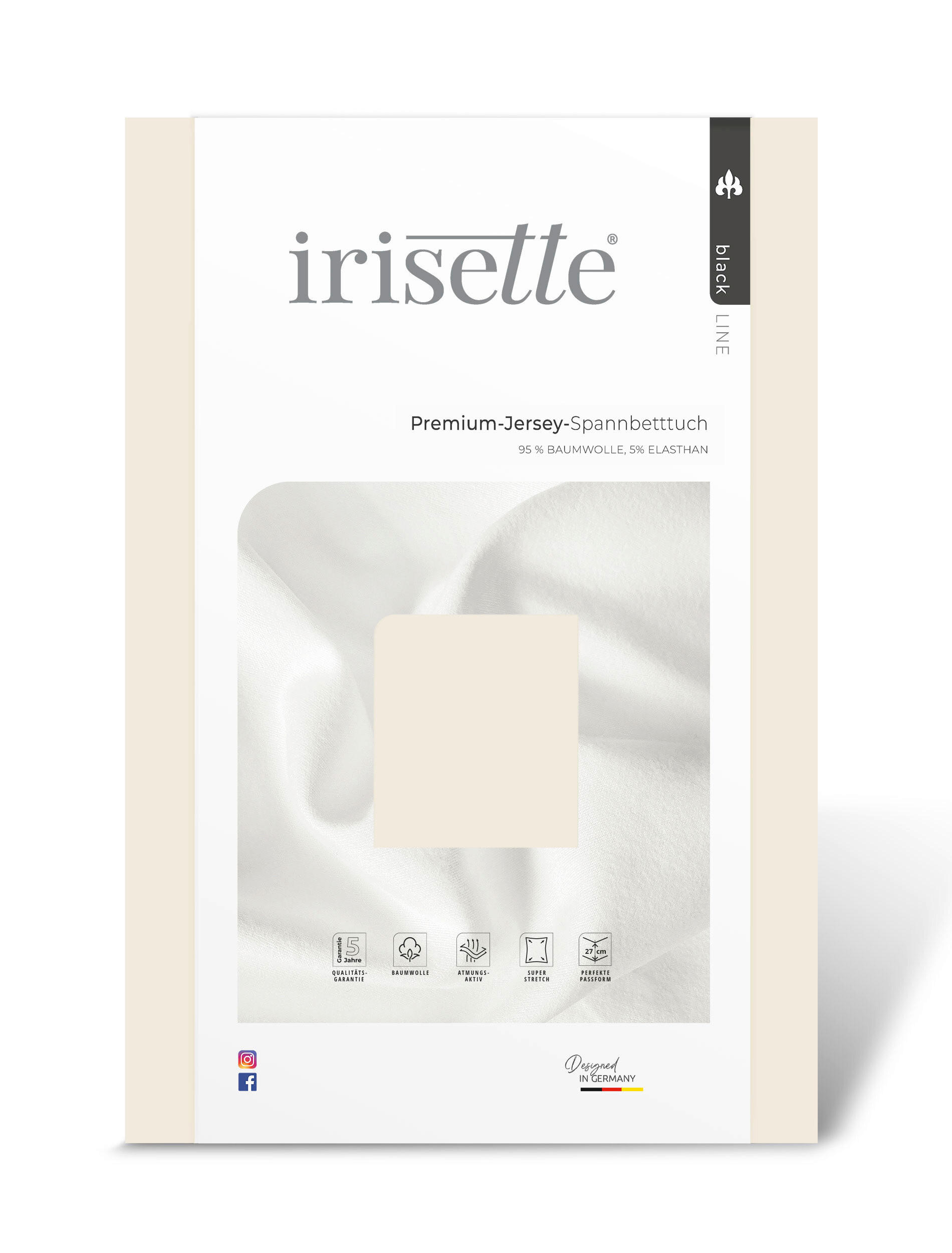 SPANNBETTTUCH Jersey  - Creme, Basics, Textil (90-100/200-220cm) - Irisette