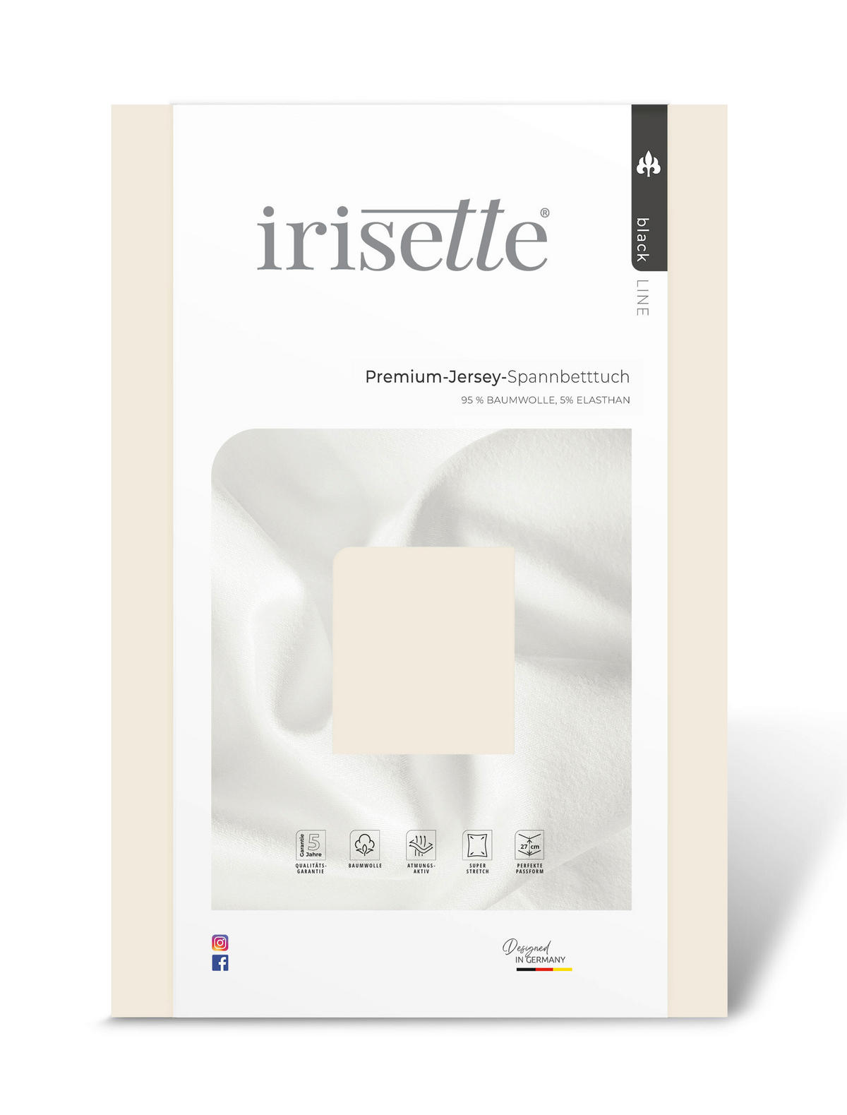 SPANNBETTTUCH Jersey  - Creme, Basics, Textil (90-100/200-220cm) - Irisette