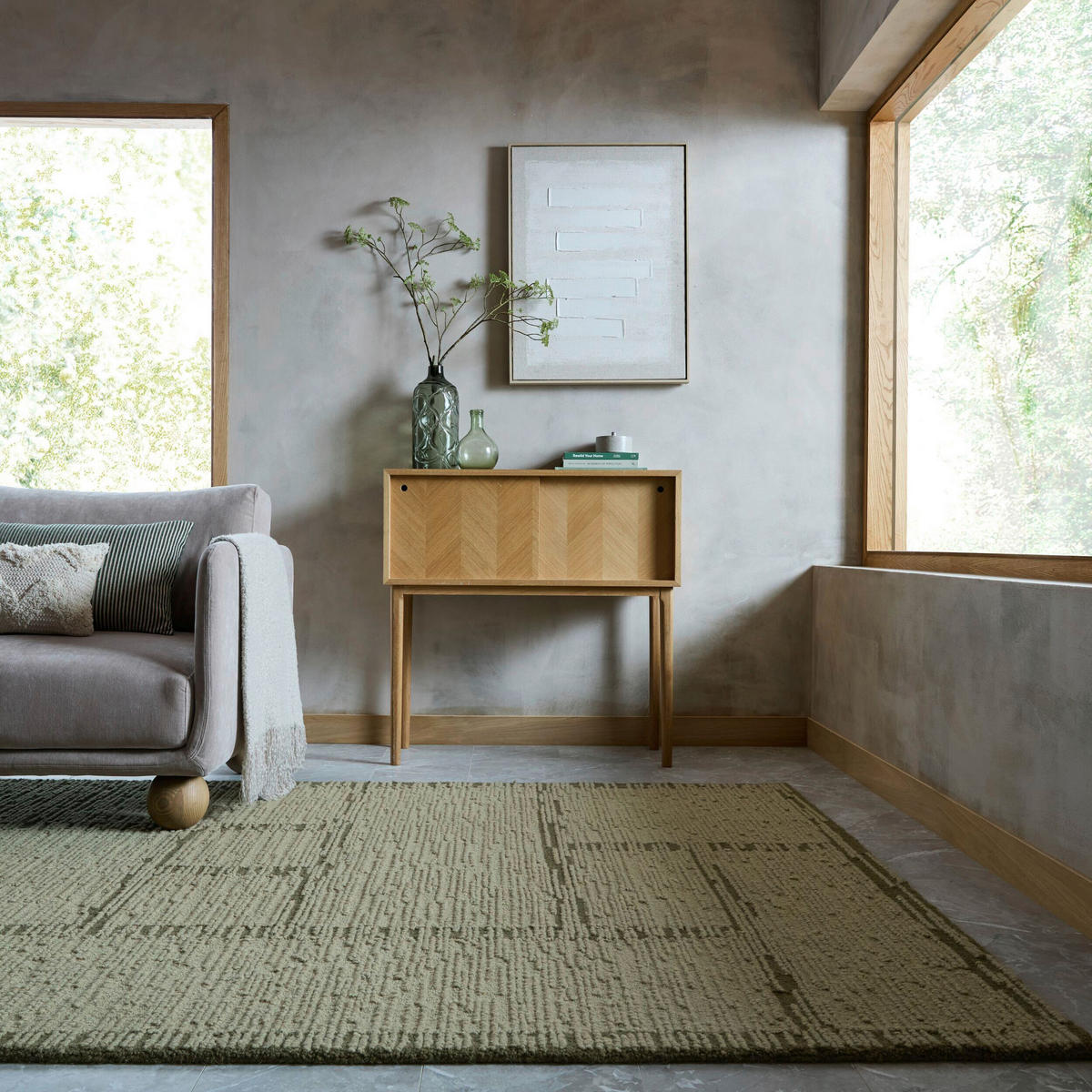 WOLLTEPPICH 140/200 cm Harris Grün rechteckig  - Grün, Basics, Textil (140/200cm) - Flair Rugs
