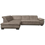 ECKSOFA Graubraun Cord  - Graubraun/Schwarz, Design, Textil/Metall (242/313cm) - Xora