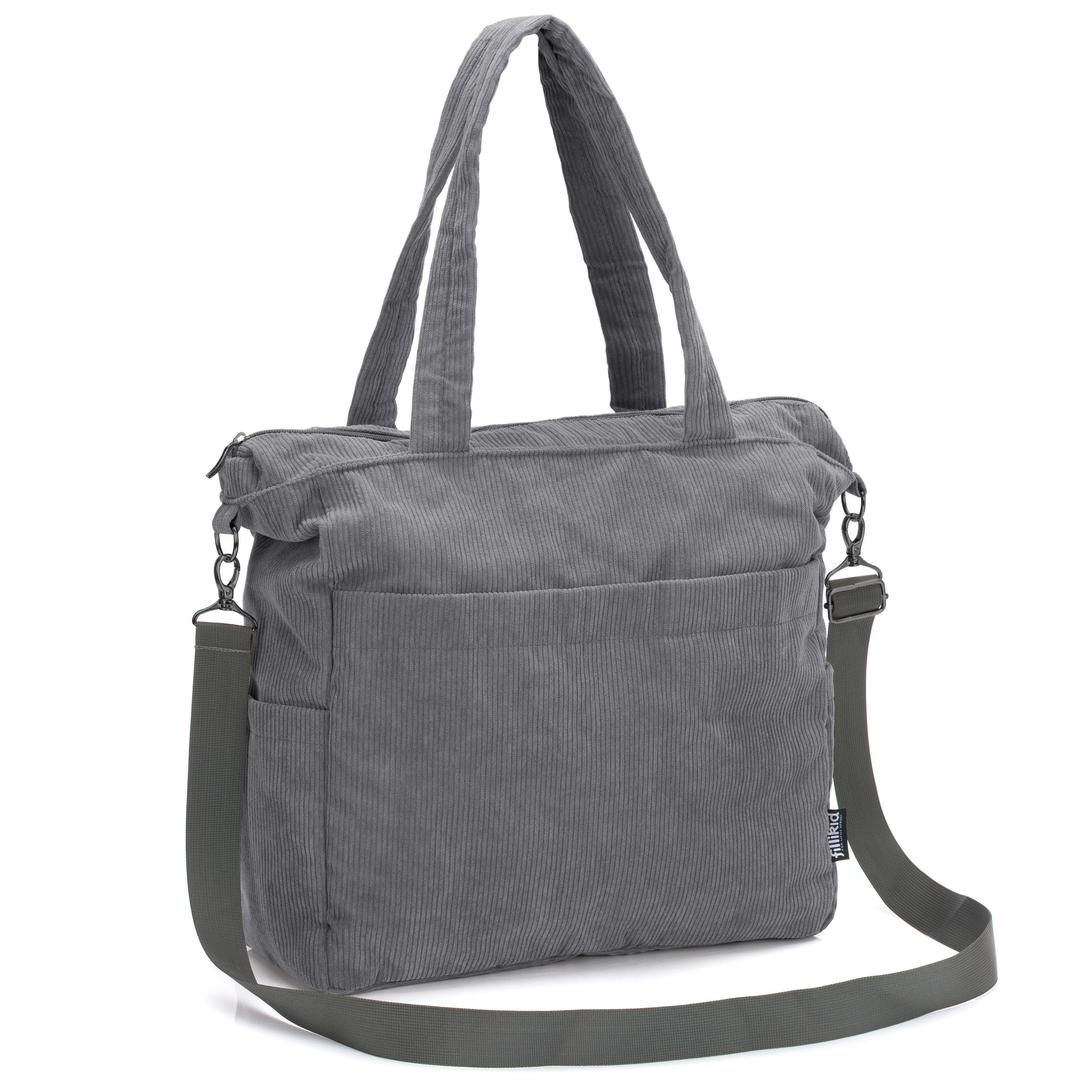 Fillikid Wickeltasche Cord Grau 39x36 cm
