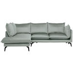 ECKSOFA in Samt Hellgrau  200/241 cm  - Hellgrau/Schwarz, Design, Textil/Metall (200/241cm) - Carryhome