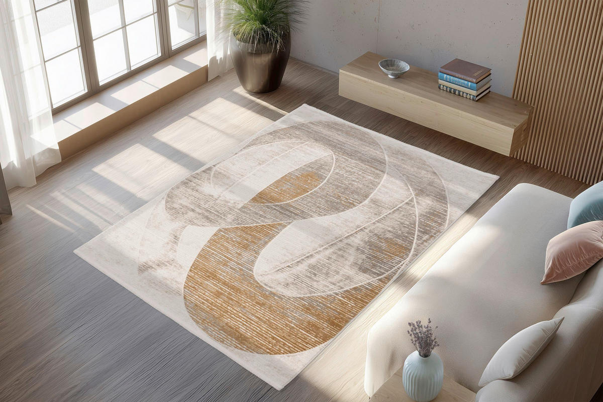FLACHWEBETEPPICH 120/170 cm Modena Goldfarben  - Goldfarben, Design, Textil (120/170cm) - Batucci