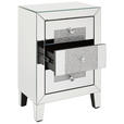 NACHTSCHRANK 45/65/30 cm  - Silberfarben, Trend, Glas/Holzwerkstoff (45/65/30cm) - Xora