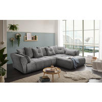 HÖRNSOFFA i chenille grå  - svart/grå, Klassisk, textil/plast (330/197cm) - MID.YOU