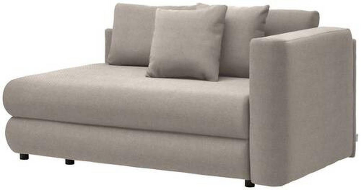 RÉCAMIERE in Flachgewebe Beige  - Beige/Schwarz, Design, Kunststoff/Textil (171/71-88/93cm) - Cantus