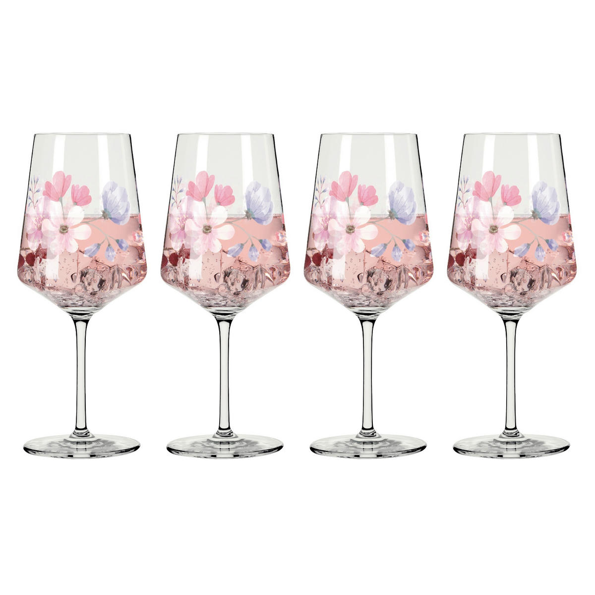 GLÄSERSET Sommersonett  4-teilig  - Pink/Transparent, Design, Glas (9.3/22.5cm) - Ritzenhoff