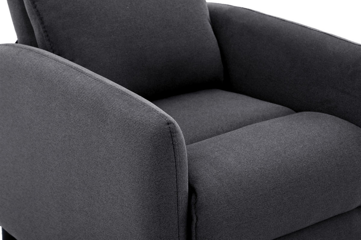 Fotoliu Pentru Televizor din lemn, metal, plastic, textil, gri închis - gri închis/negru, Konventionell, plastic/lemn (74/101/95cm) - Carryhome