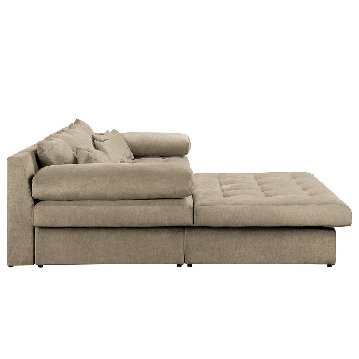 ECKSOFA Naomi Cappuccino Mikrofaser Rückenkissen  - Schwarz/Cappuccino, Design, Kunststoff/Textil (243/284cm) - P & B