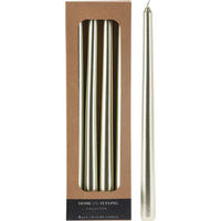 SADA DLOUHÝCH SVÍČEK - šampaňská, Basics, přírodní materiály (9,4/2,6/30,6cm)