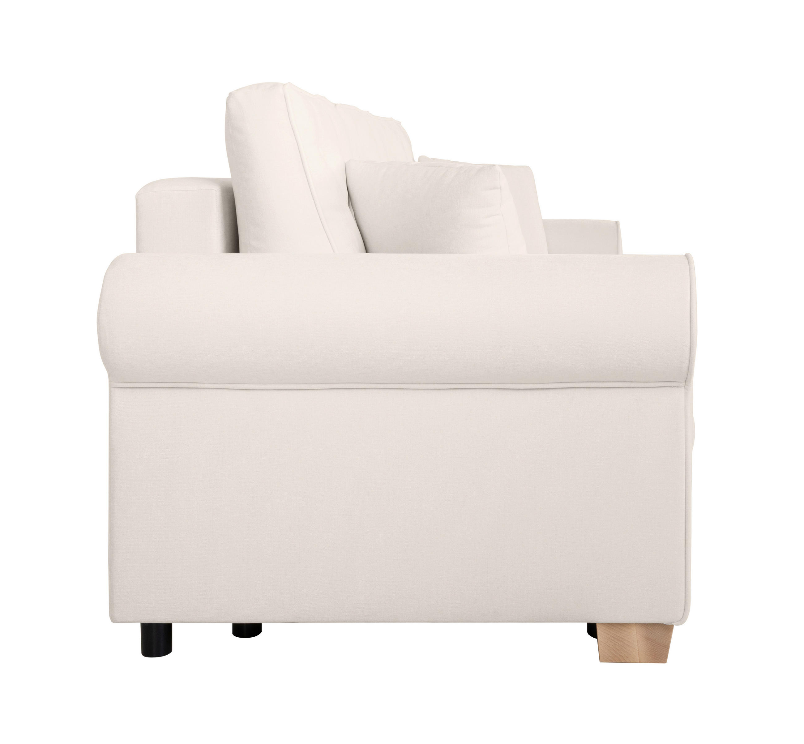 SCHLAFSOFA in Chenille Creme  - Buchefarben/Creme, Design, Holz/Textil (240/94/98cm) - MID.YOU