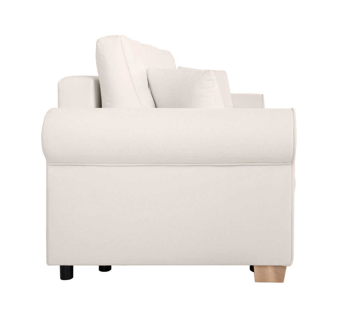 SCHLAFSOFA in Chenille Creme  - Buchefarben/Creme, Design, Holz/Textil (240/94/98cm) - MID.YOU