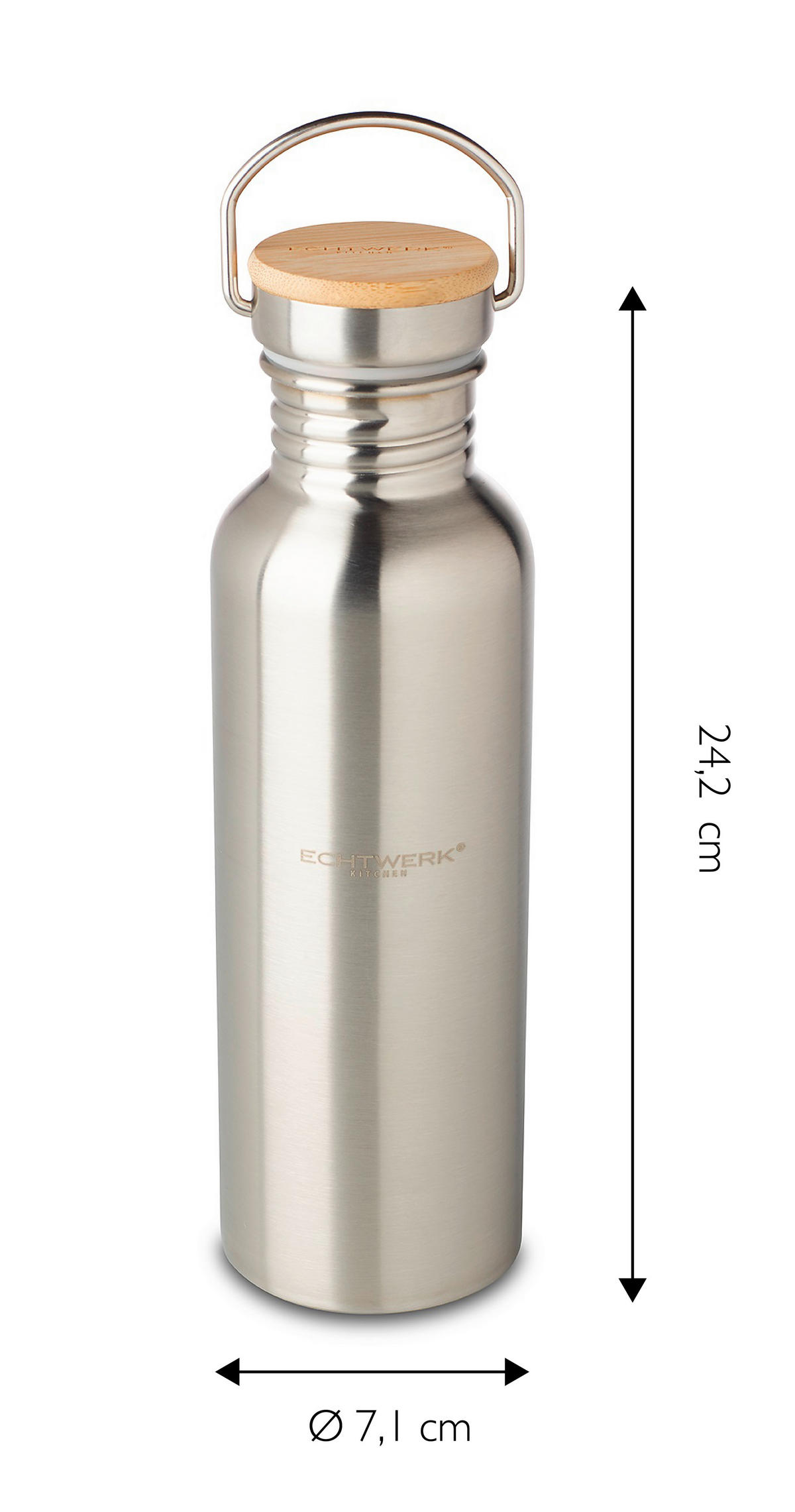 TERMOSFLASKA 0,75 l  - silver, Basics, metall (7/24cm) - Echtwerk