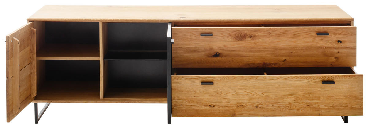 LOWBOARD  in 209/68/50 cm  - Wildeiche/Anthrazit, Design, Glas/Holz (209/68/50cm) - MID.YOU