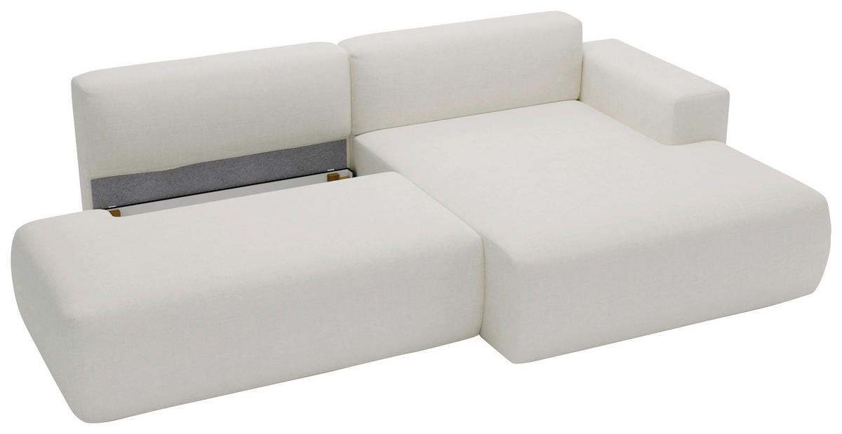 ECKSOFA ARTE Creme Chenille  - Creme/Schwarz, Design, Kunststoff/Textil (284/160cm) - Livetastic