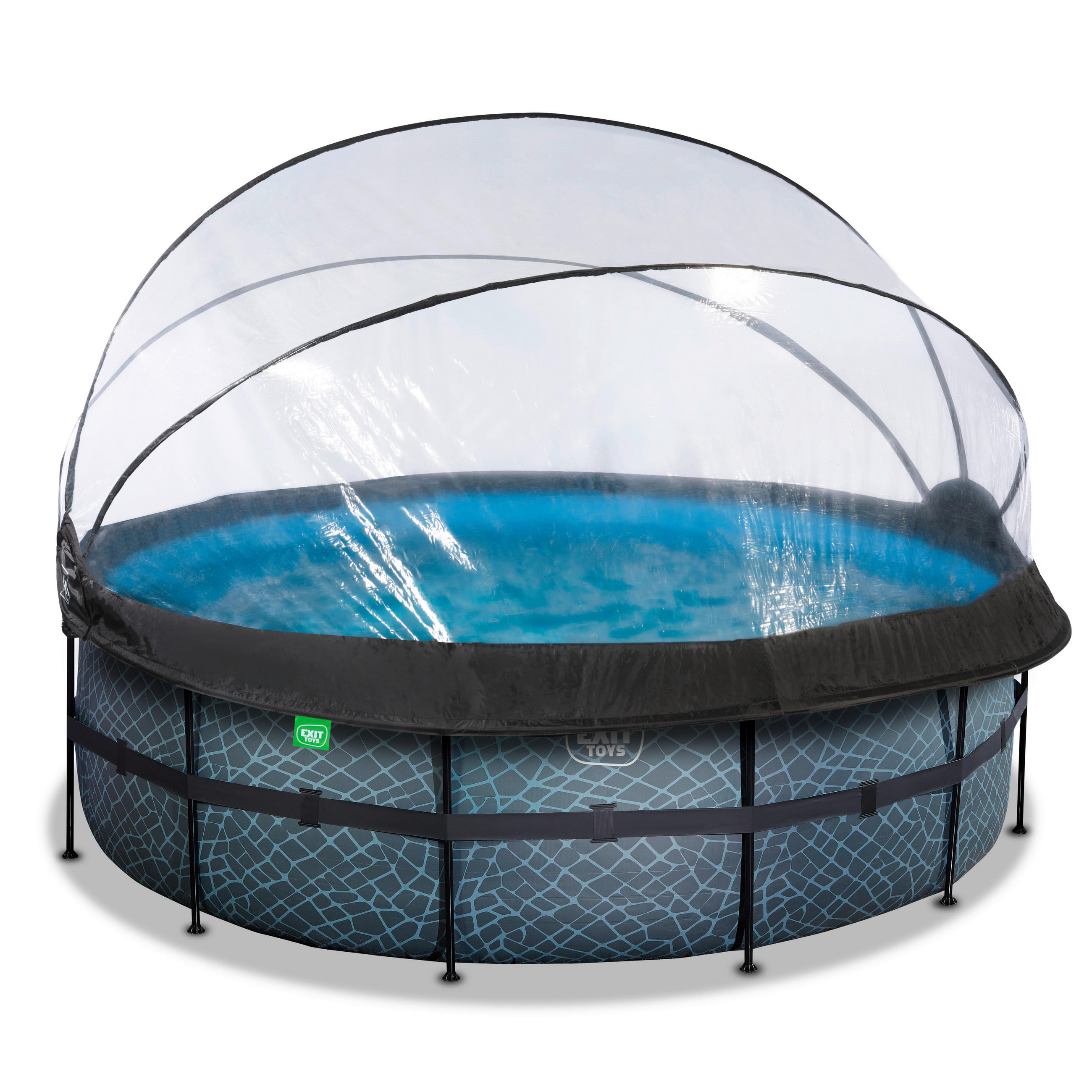 POOL-SET 447/320 cm  - Grau, KONVENTIONELL, Kunststoff (447/320cm) - EXIT Toys
