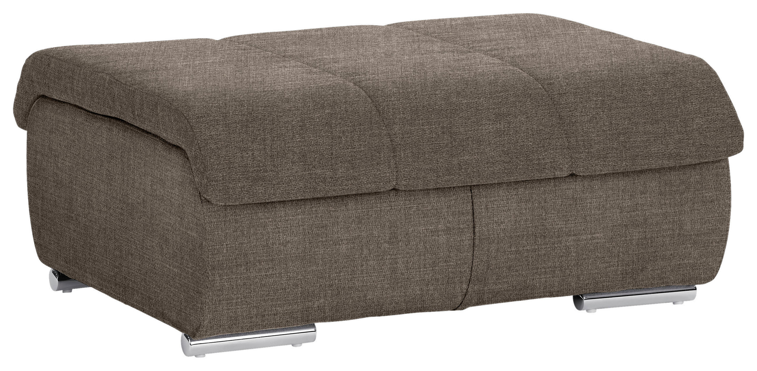 HOCKER Mikrofaser Dunkelbraun  - Chromfarben/Dunkelbraun, MODERN, Textil/Metall (100/43/80cm) - MID.YOU
